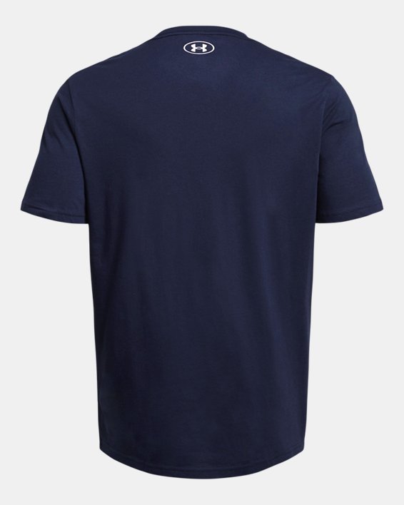 Men's UA Sportstyle Left Chest Short Sleeve Shirt in Blue image number 3